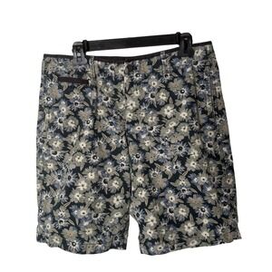 Gap Floral Print Canvas Cotton Chino Shorts men Size 33 Hawaiian Sunwashed